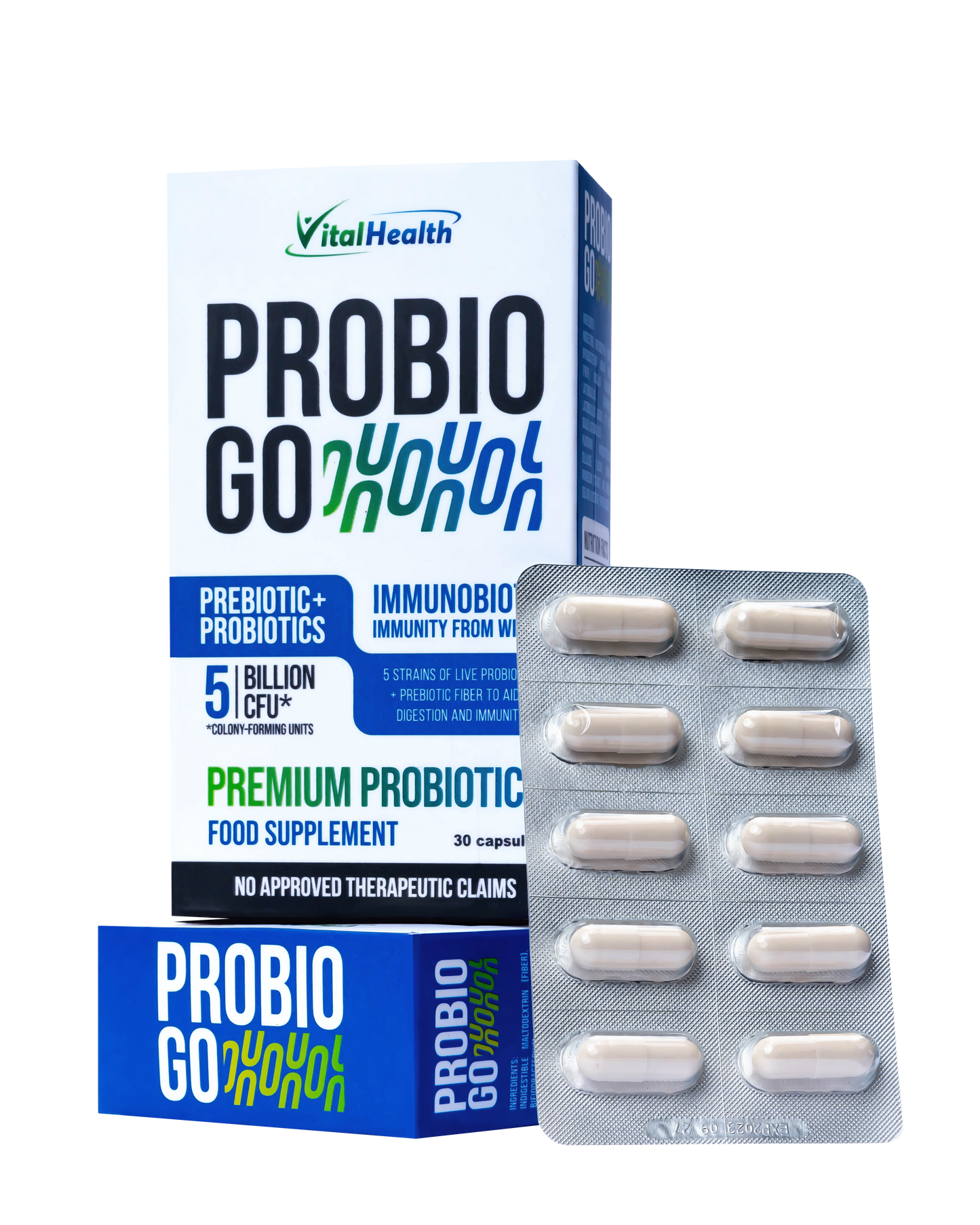ProbioGo premium probiotic + prebiotic + immunobiotic. Go for better digestion. Go for enhanced immunity. Go for improved energy. Vital Health Philippines
