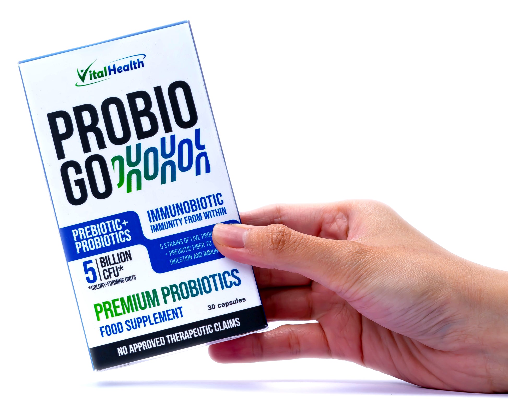 ProbioGo premium probiotic + prebiotic + immunobiotic. Go for better digestion. Go for enhanced immunity. Go for improved energy. Vital Health Philippines 